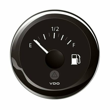VERATRON 52MM 2-1/16 in. ViewLine Tank Level Gauge E/F, 3-180 Ohm, Black Dial and Bezel A2C59514091